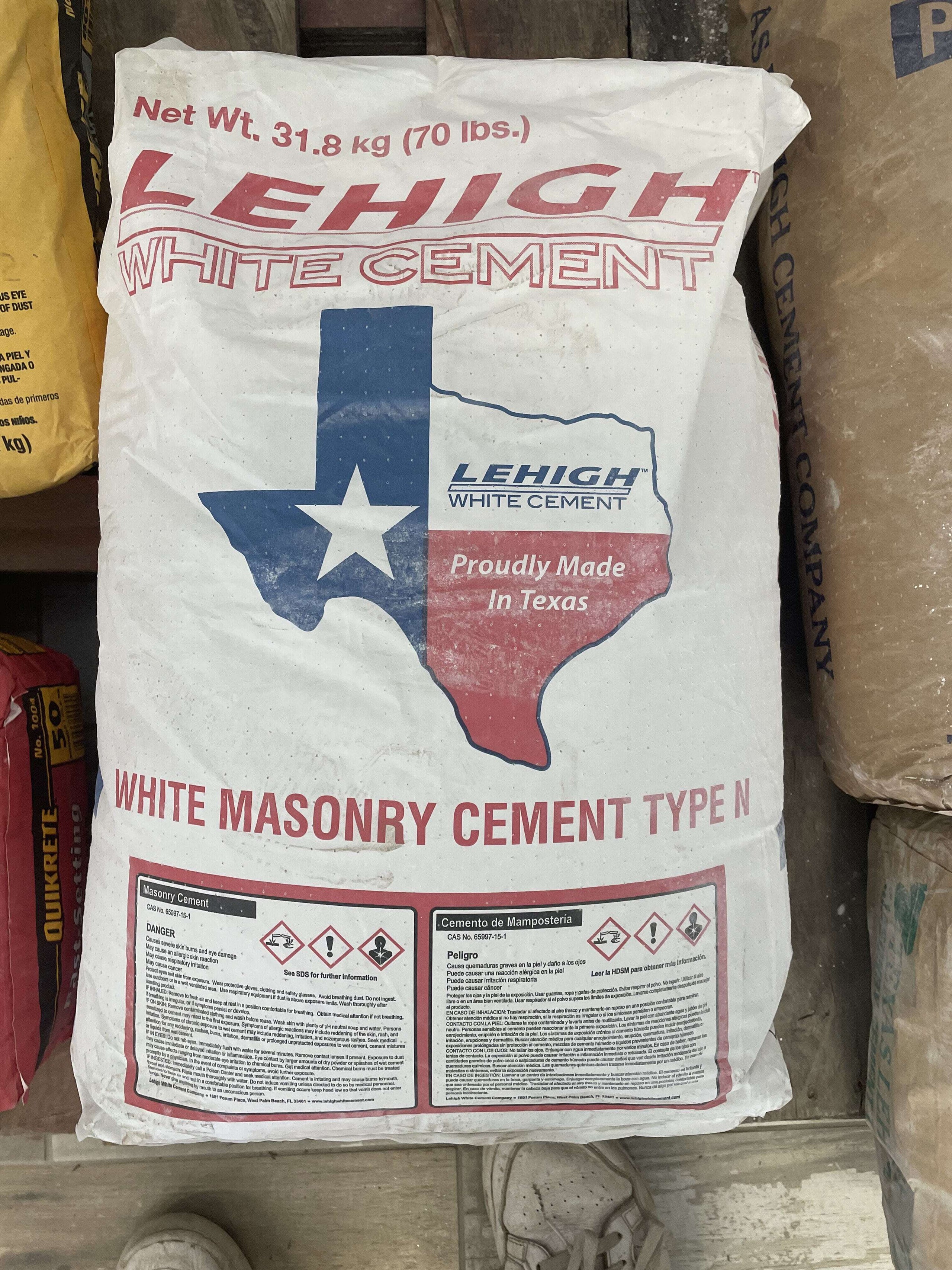 White Masonry Cement Type 1 AUSTIN WHOLESALE LANDSCAPE SUPPLY
